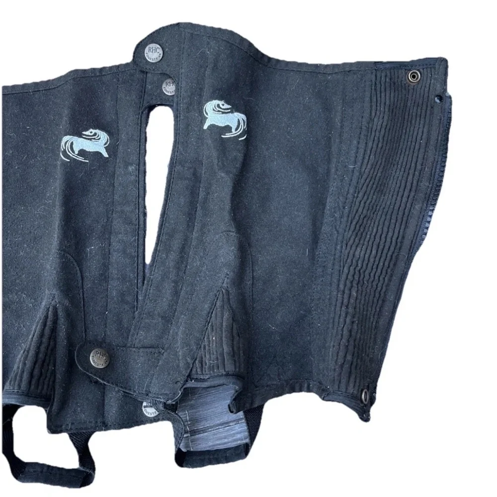 Royal Highness Kids Chaps Riding Horses Black Size 4 - Picture 2 of 5